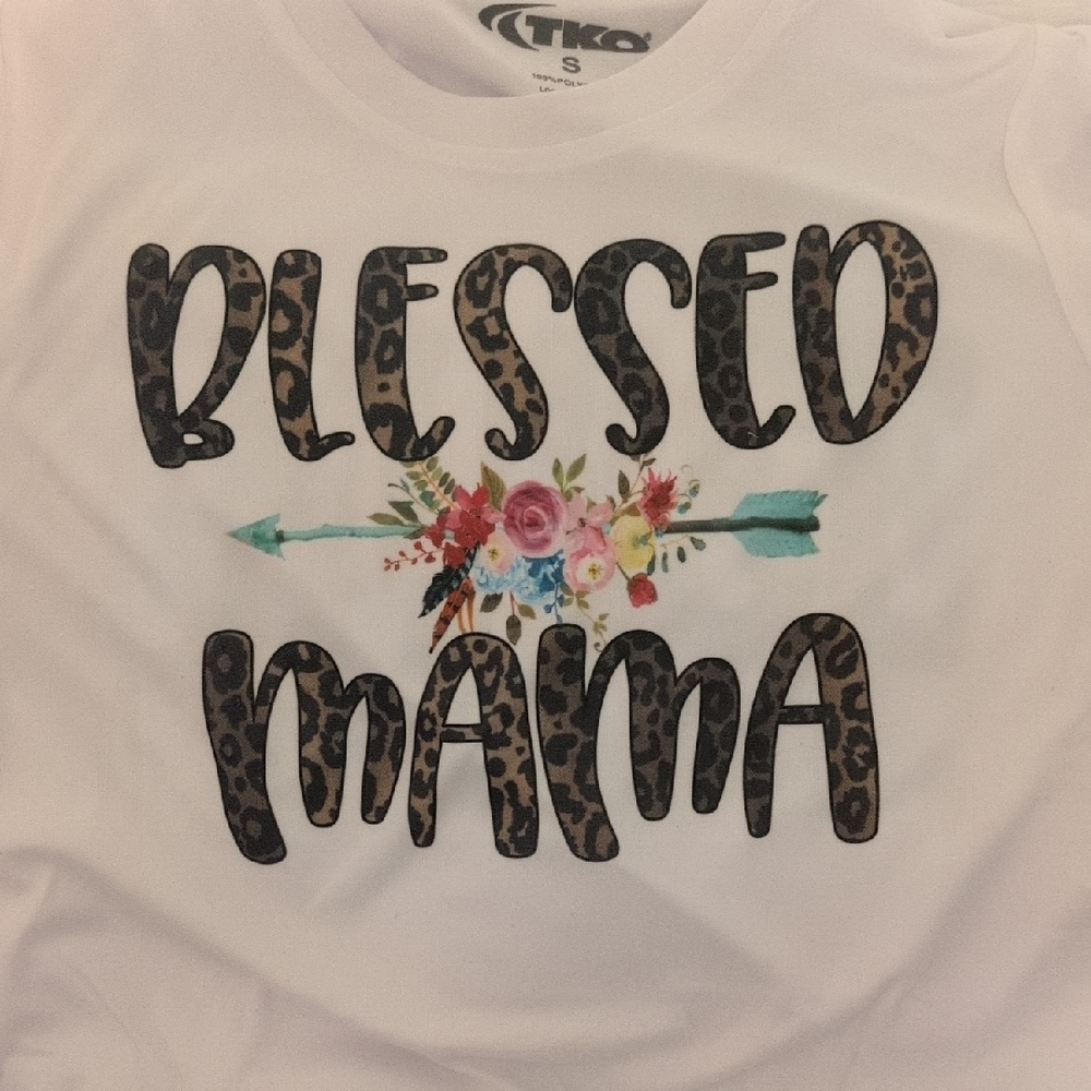 Kids 'Blessed Mama' White Graphic Tee